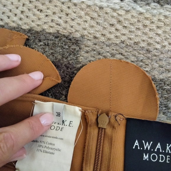 A.W.A.K.E. MODE Women's Multi Circle Maxi Skirt Size Tan Size 38 - Picture 3 of 5